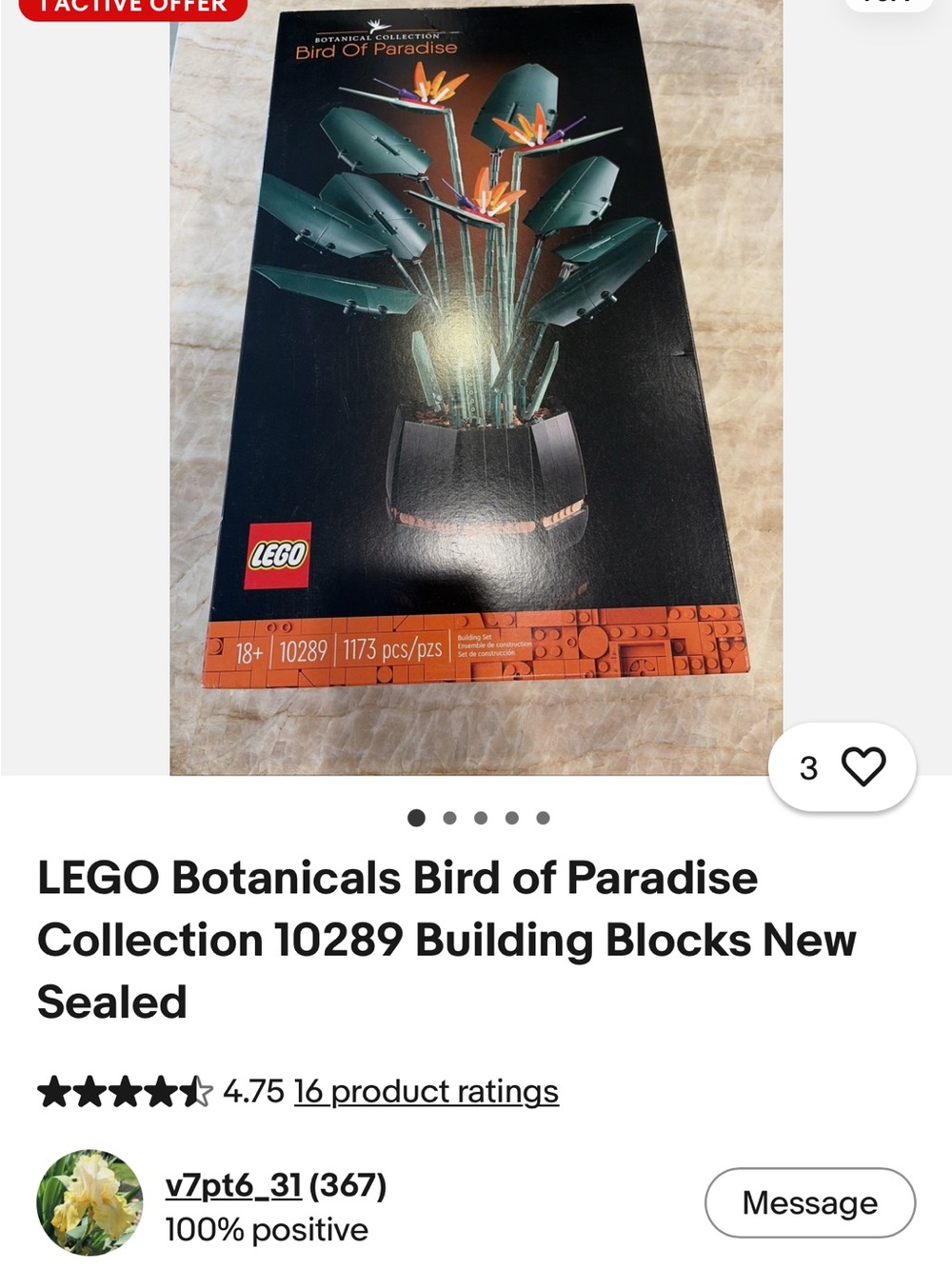 Lego Botanical Bird of Paradise - Dark Green and Orange Accents